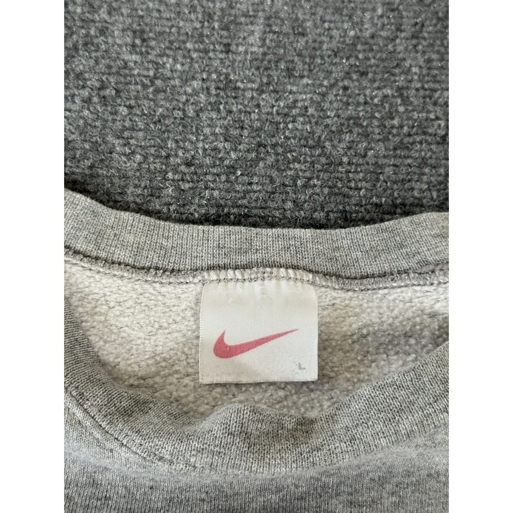 Vintage 90s Nike Swoosh Sweatshirt Mens L Gray Embroidered Logo Crew White Label - Picture 6 of 9